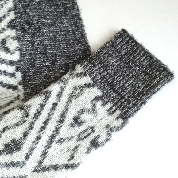 Abercrombie & Fitch Grey & Winter White Wool Nylon Open Long Sleeve Cardigan M/L - Picture 6 of 9